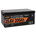 Аккумулятор LP LiFePO4 24V (25,6V) - 200 Ah (5120Wh) (Smart BMS 100А) с BT пластик Уценка - Зображення 4