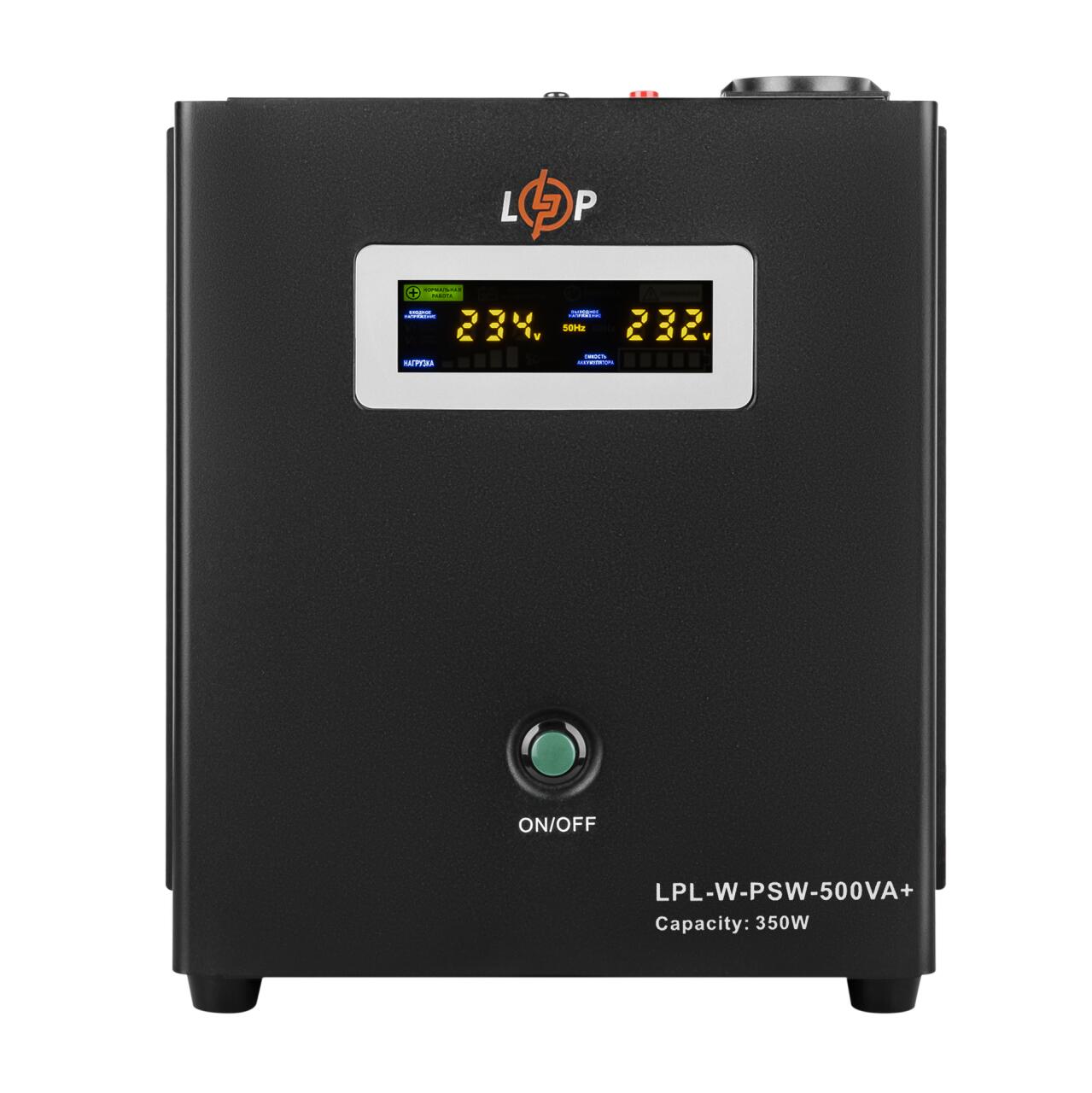 589a5b0f9e5a6bb1cbb8102a8eda5 ИБП LogicPower LPL-W-PSW-500VA+ (350Вт) 5A/10A с правильной синусоидой 12V - Зображення 1