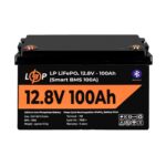 Аккумулятор LP LiFePO4 12V (12,8V) - 100 Ah (1280Wh) (Smart BMS 100А) с BT пластик Уценка - Зображення 2