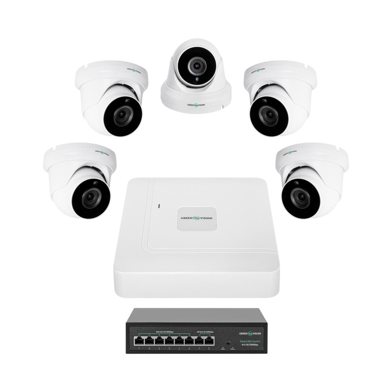 812d3a9f8a3392f60fa6b91ee2cae Комплект видеонаблюдения на 5 камер GV-IP-K-W82/05 5MP - Зображення 1
