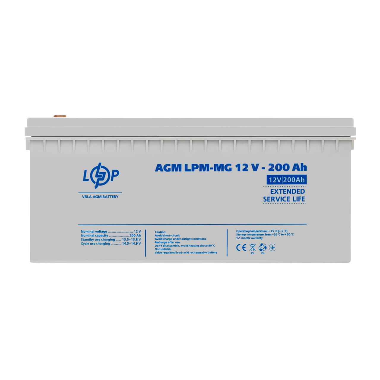 86d0e0737b93eb6d747cef2814cb7-1 Аккумулятор мультигелевый LPM-MG 12V - 200 Ah - Зображення 1