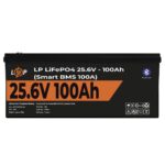 Аккумулятор LP LiFePO4 24V (25,6V) - 100 Ah (2560Wh) (Smart BMS 100А) с BT пластик - Зображення 2