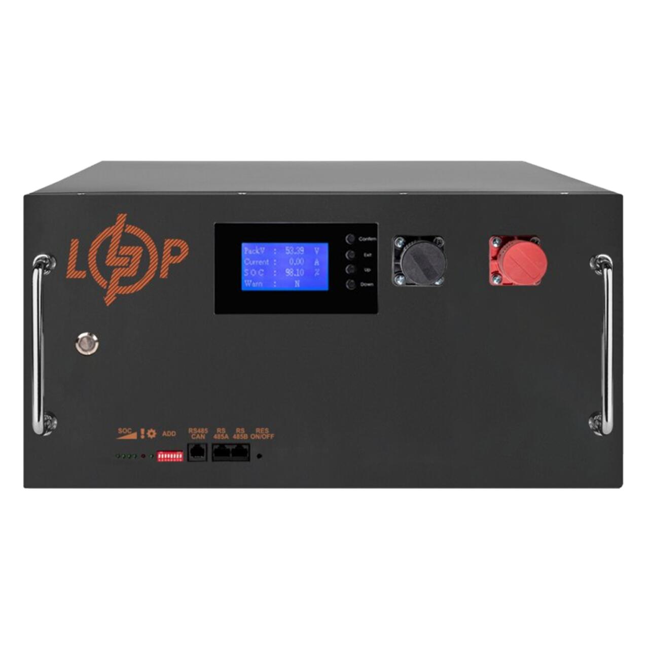 913424cf297fec0513810850943d4 Аккумулятор LP LiFePO4 51,2V-150 Ah (7680 Wh) (BMS SP 150A/100 А) RM RS485/CAN LCD BL - Зображення 1