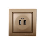 Розетка USB (2 порти) 2A, Enzo розкішне золото