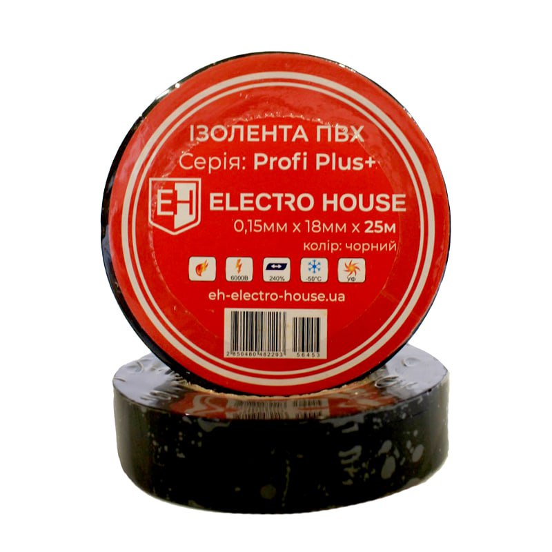 EH-AHT-1828 Чорна ізоляційна стрічка 25 м - Зображення 1