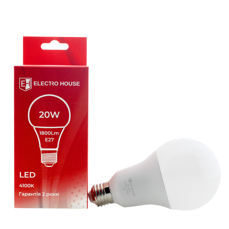 EH-LMP-1402_ LED лампа A80 20Вт E27 4100К 1800 Лм - Зображення 1