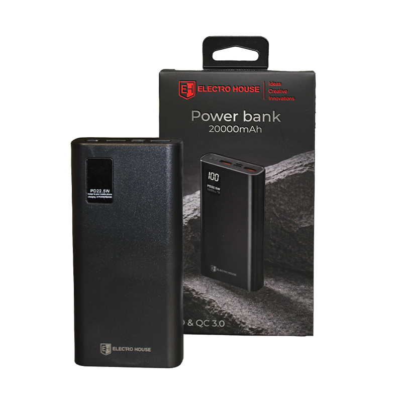 EH-PB20-B Портативний акумулятор 20000 mAh, чорний - Зображення 1