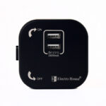 Розетка трекова подвійна USB 2.4 А, Unique Elegance Pandora Black