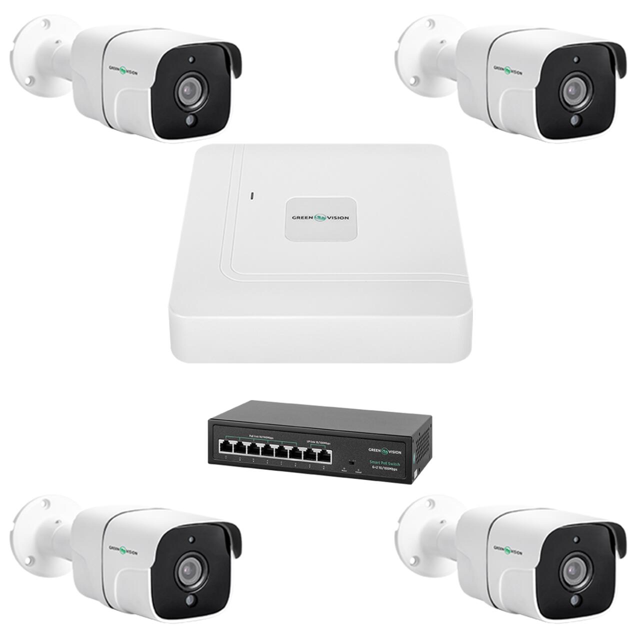 ad43745fe295f0b30c36ee63b48a5 Комплект видеонаблюдения на 4 камеры GV-IP-K-W75/04 5MP - Зображення 1