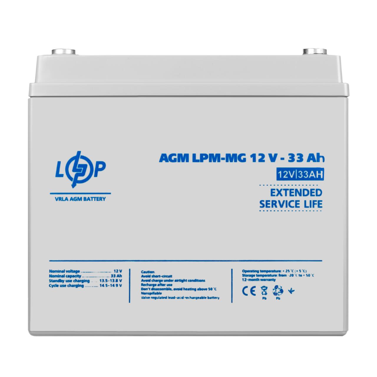 c4fdd952f07f27dc98b8effae5358-1 Аккумулятор мультигелевый LPM-MG 12V - 33 Ah - Зображення 1