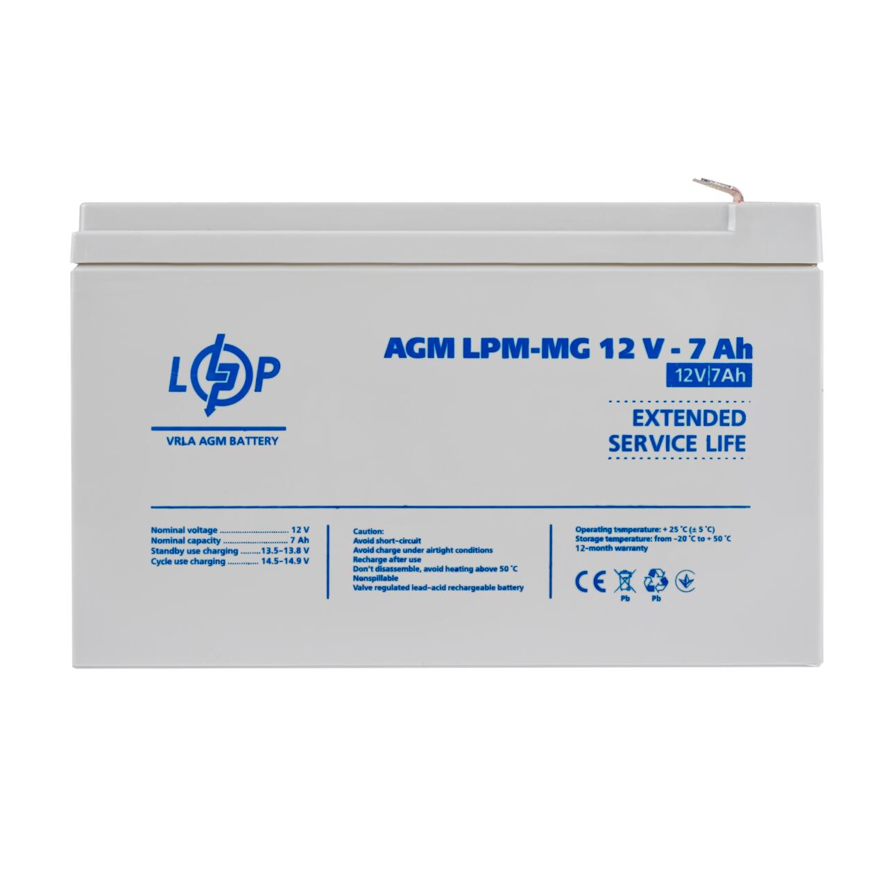 c65ca8ffa3ea6a11722a26fcc8b0d Аккумулятор мультигелевый LPM-MG 12V - 7 Ah - Зображення 1
