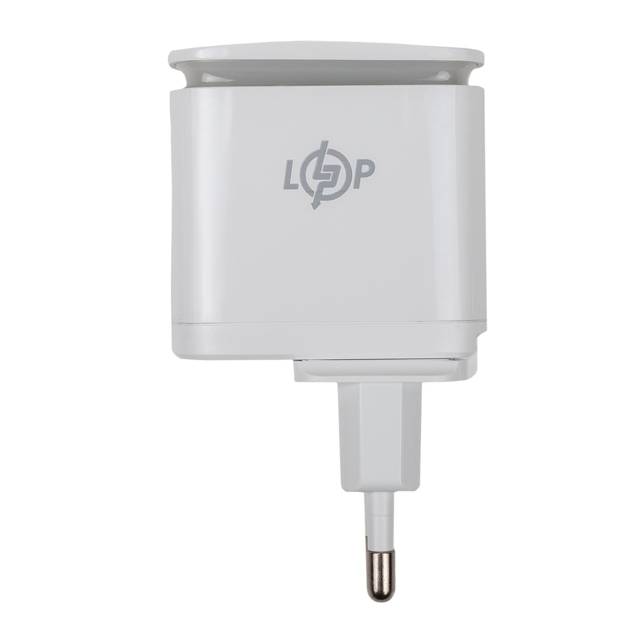 cc4e234e45f0932c34d2d9dfdc850 Зарядка для телефона LP 25W (Type-C+USB) QC3.0 PD + кабель (Type-C to Type-C) 25WCH - Зображення 1