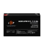 Аккумулятор AGM LPM 6V - 7.2 Ah Уценка 11.2024 - Зображення 2
