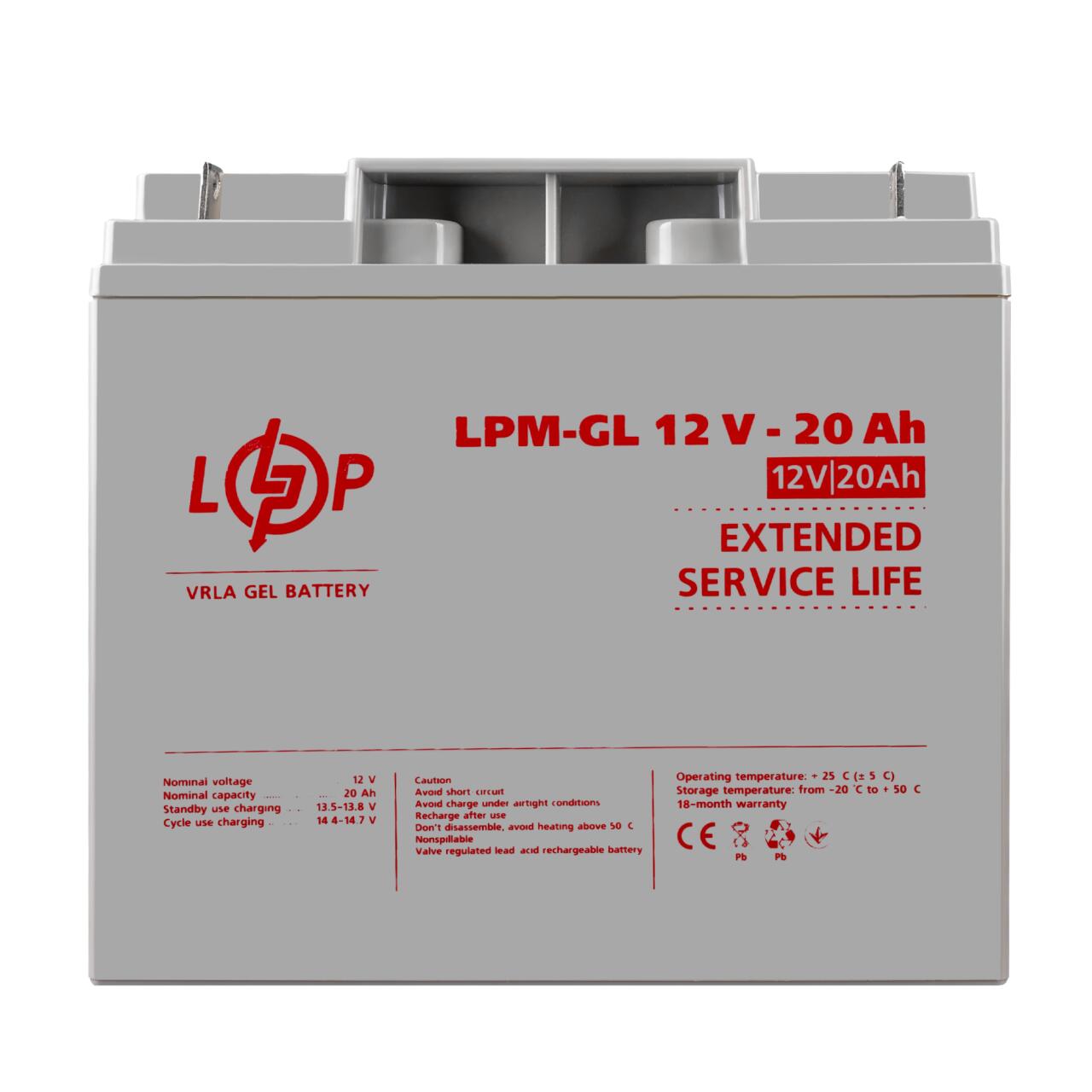 d0dca14da21cf55cac1d14e0e5ba2-2 Распродажа Аккумулятор гелевый LPM-GL 12V - 20 Ah - Зображення 1