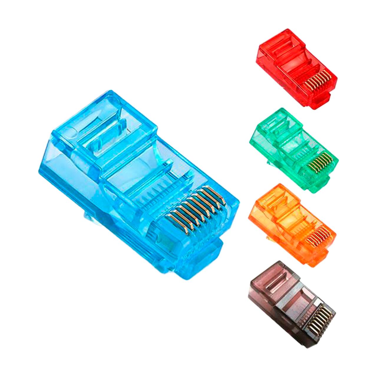 d2d1009a082f140b0af60fe6c9f5a Коннектор цветной RJ45 8P8C UTP Cat.5E (100 шт) - Зображення 1